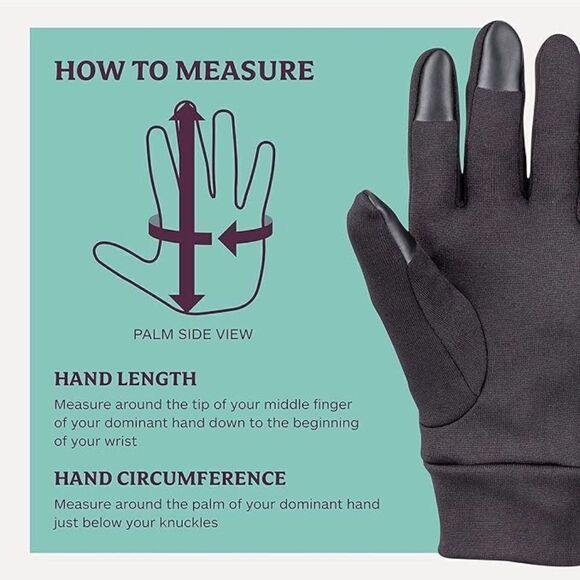 MARMOT Women's Power Stretch Connect Glove Black Large - Picture 5 of 5